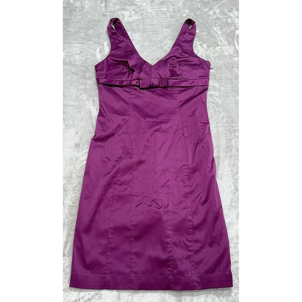 Twenty One Women's Dress‎ Size Large Burgundy Sleeveless Bow 1/4 Side Zipper EUC